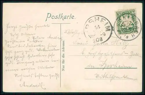 AK Wappen Passepartout Schwabach Mittelfranken Ansicht vom Ort 1908 gelaufen