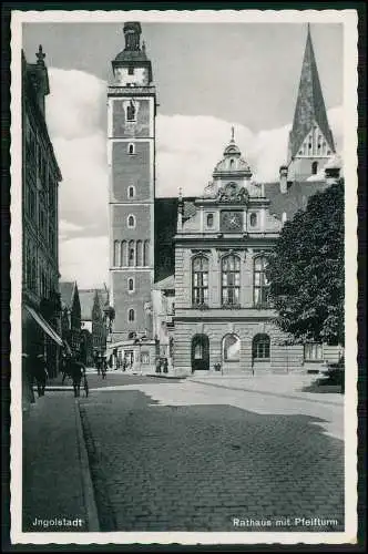 AK Ingolstadt, Blick zum Pfeifturm, und St. Moritzkirche um 1936