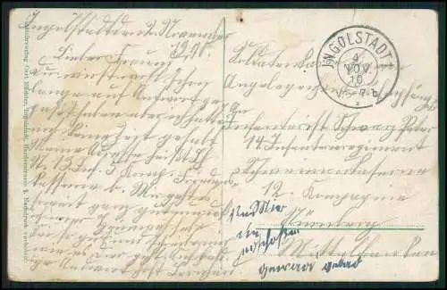 AK Ingolstadt an der Donau Oberbayern, Friedenskaserne A 1910 gelaufen
