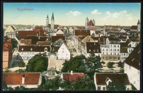 AK Ingolstadt in Oberbayern, Panorama Detailansicht 1914 Feldpost gelaufen