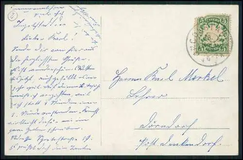 AK Ingolstadt, Straßenpartie mit Kriegerdenkmal 1908 gelaufen