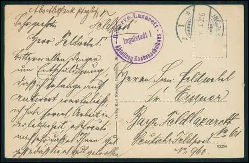 AK Ingolstadt, Ludwigstraße mit Passanten, Cafe Ludwig 1916 Feldpost Lazarett