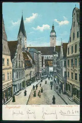 AK Ansichtskarte Postkarte Ingolstadt Donau Oberbayern Am Stein 1904 gelaufen