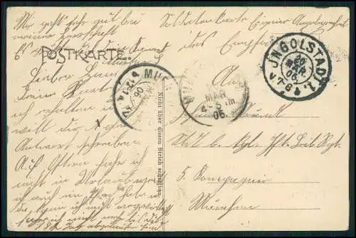 AK Ingolstadt, Totale von der unteren Stadtpfarrkirche aus gesehen 1906 gelaufen