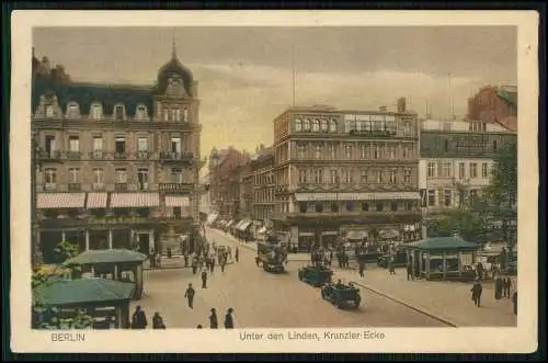 AK Berlin Unter Linden Ecke Friedrichstraße Hotel Cafe Bauer Kranzler 1926 gel.