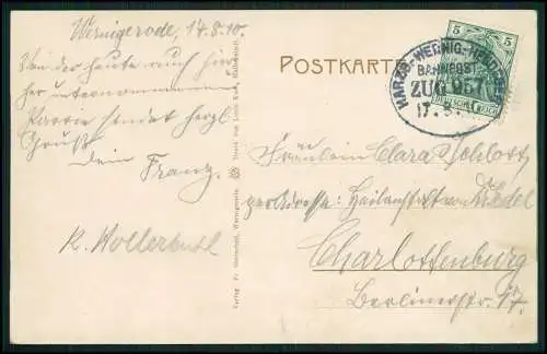 AK Ansichtskarte Wernigerode im Harz Stadt und Schloss Wernigerode 1910 gelaufen