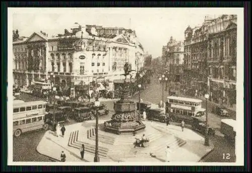 12x Foto London England diverse Ansichten viele Busse Autos um 1930