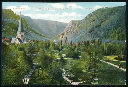 AK Thale im Harz, Eingang in das Bodetal Hexentanzplatz, Rosstrappe 1910