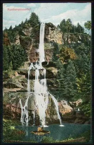 AK Oker Goslar am Harz, Romker-Wasserfall im Omkertal 1910 gelaufen