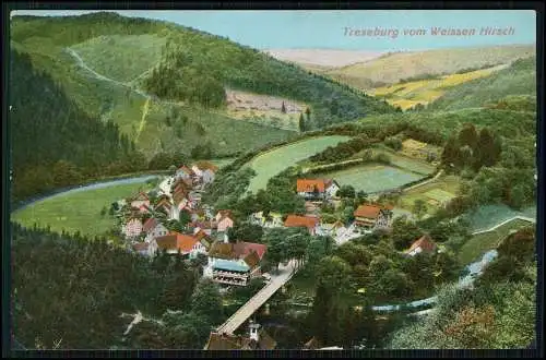 AK Treseburg Thale im Harz, Panorama vom Weissen Hirsch gesehen 1910 gelaufen