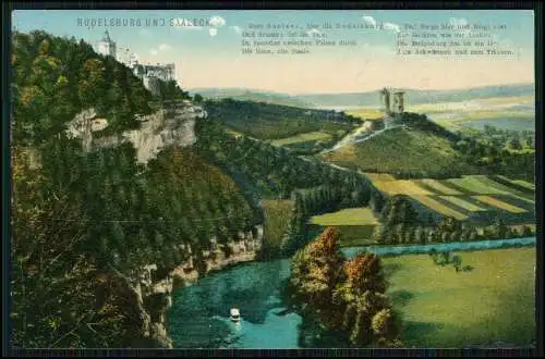 AK Bad Kösen Naumburg an der Saale, Rudelsburg, Saaleck 1910 gelaufen