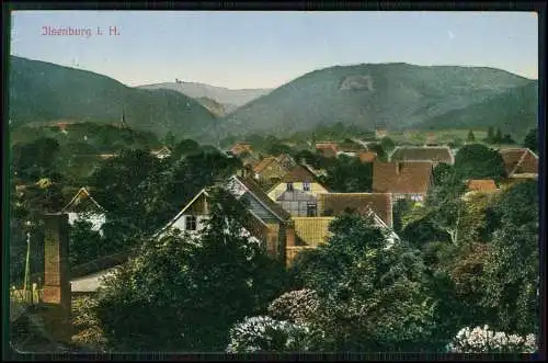 AK Ilsenburg Stadt am Nordharz Panorama über den Dächern 1914 gelaufen