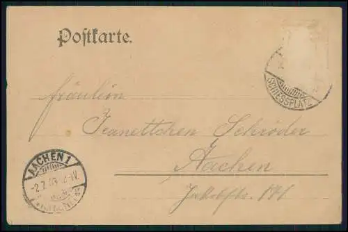 AK Wahn Köln Nordrhein Westfalen Schießplatz Soldaten Geschütz 1903 gelaufen