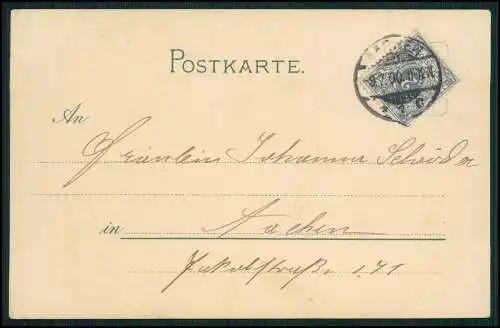 AK Künstler Litho Deutsches Kriegsschiff Aviso Hela verlässt Kiel 1900 gelaufen