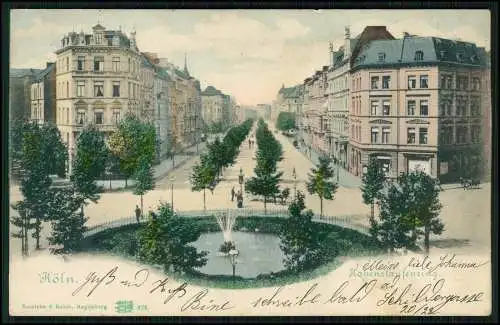 2x AK Köln Hohenstaufenring, Springbrunnen und Kaiser Wilhelm Denkmal 1900 gel.