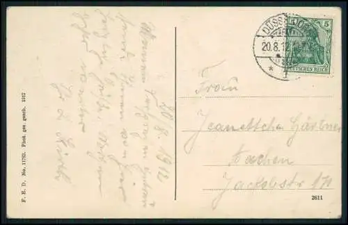AK Düsseldorf am Rhein, Hofgarten, runder Weiher, Springbrunnen 1912 gelaufen