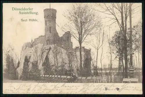 AK Düsseldorf, Düsseldorfer Ausstellung, Sect Höhle 1902 gelaufen