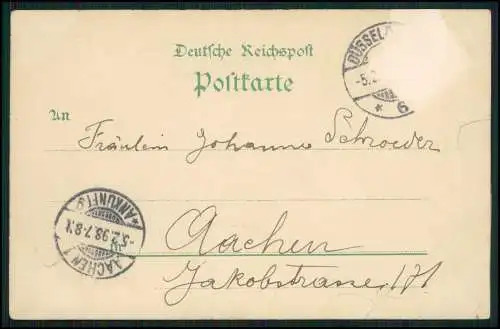 AK Düsseldorf Kunsthalle Markt Denkmal Kunst-Akademie Kriegerdenkmal 1898 gel.