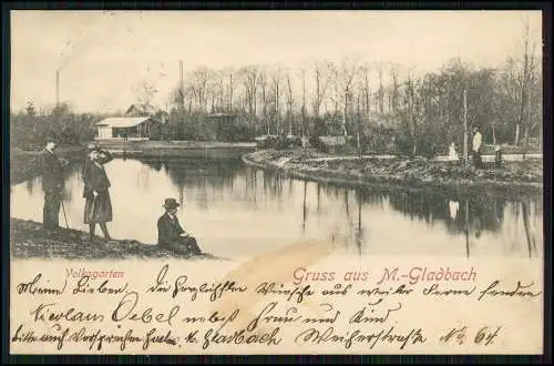 AK Mönchengladbach am Niederrhein, Volksgarten Partie Kinder 1901 gelaufen