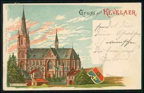 AK Litho Kevelaer am Niederrhein, Marienkirche, Wappen 1901 gelaufen