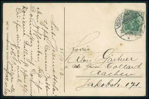 2x AK Recklinghausen im Ruhrgebiet, Rathaus und Engelsburg 1913 gelaufen