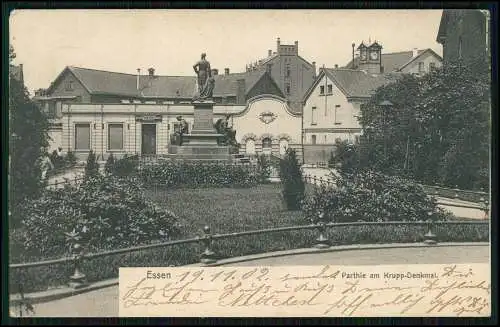 AK Essen im Ruhrgebiet, Partie an Krupp Denkmal 1902 gelaufen