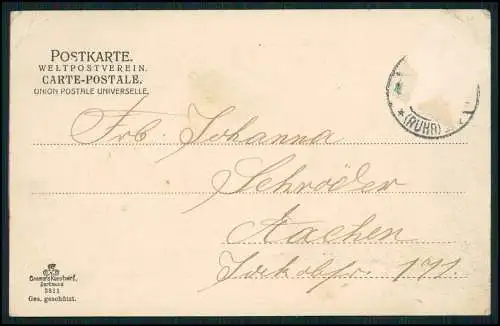 AK Essen im Ruhrgebiet, Partie an Krupp Denkmal 1902 gelaufen