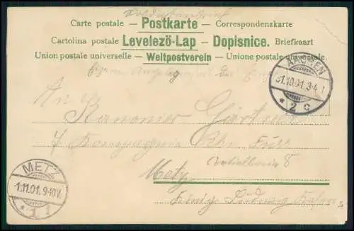 AK Windmühle Windmill von Aachen NRW 1901 Soldaten-Brief nach Metz gelaufen