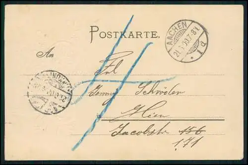 AK Litho Ronheide Aachen Nordrhein Westfalen, Gastwirtschaft 1900 Bahnpost gel.