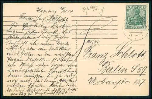 3x AK Hamburg Partie am Stadtgraben Botanischer Garten uvm. 1915 gelaufen