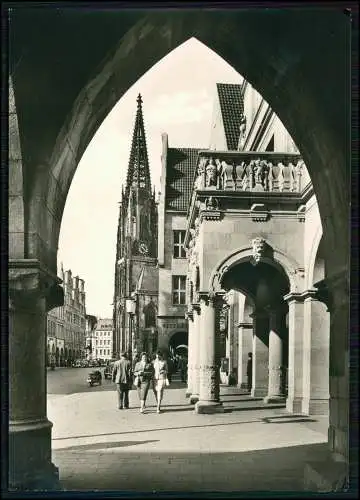 Foto AK Münster Westfalen Prinzipalmarkt Stadtweinhausbogen Karte gelaufen