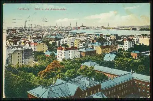 2x AK Hamburg St Pauli Fährhaus mit Hochbahn und Seewarte Aussenalster 1913 gel.