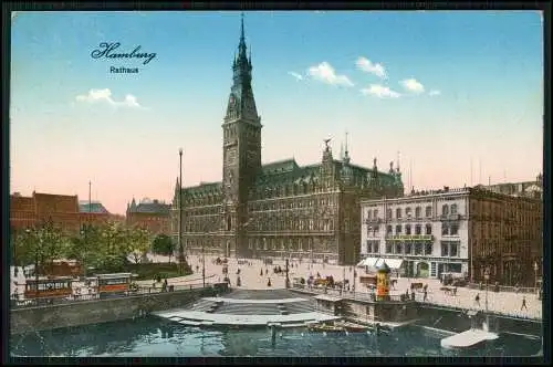 AK Ansichtskarte Hamburg, Rathaus, mit später Adolf Hitler Platz 1913 gelaufen