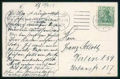 AK Ansichtskarte Hamburg, Rathaus, mit später Adolf Hitler Platz 1913 gelaufen
