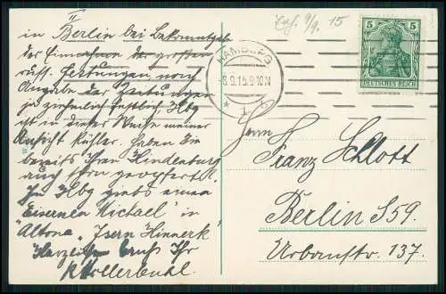 AK  Hamburg, Niederhafen Hafenpromenade voll mit Segelschiffe 1915 gelaufen