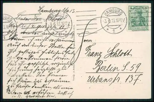 3x AK Hamburg Uhlenhorst Uhlenhorster Fährhaus Segelboote Alster 1913 gelaufen
