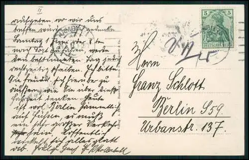 AK Hamburg Winterhude Partie an Alster Bellevue und AK Lohmühlenstraße 1913 gel.