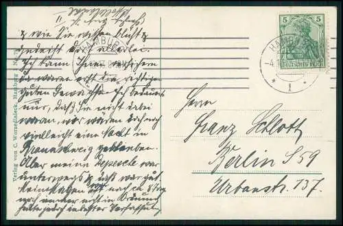 2x AK Hamburg Nord Walküren Denkmal an der Alster und Bismarck Denkmal 1913 gel.