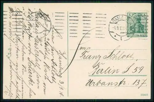 AK Hamburg Mitte Neustadt Helgoländer Allee Seewarte Bismarck Denkmal 1910 gel.