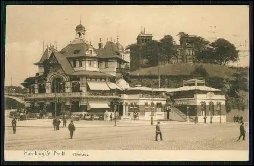 2x AK Hamburg St. Pauli Fährhaus Kersten Miles Brücke Bismarck Denkmal 1911 gel.