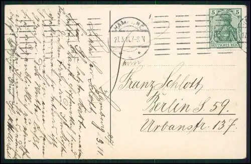 2x AK Hamburg St. Pauli Fährhaus Kersten Miles Brücke Bismarck Denkmal 1911 gel.
