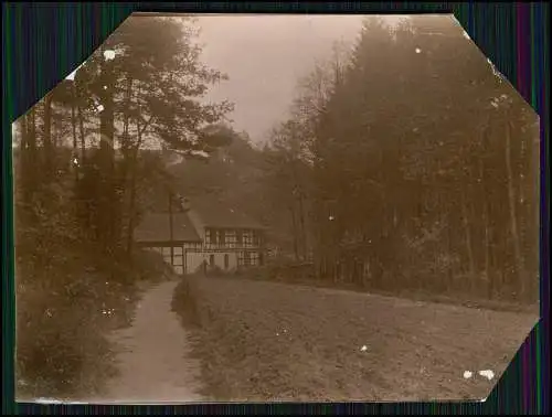 7x Foto Wassermühle Fachwerkhaus Thüringer Wald ? um 1900