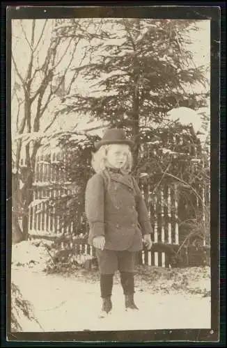 Echt Foto AK Dietzhausen Suhl im Thüringer Wald Mädchen im Schnee 1910 gelaufen