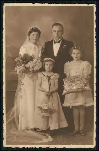 11x Foto Bottrop Gelsenkirchen Hochzeit mit Bescheinigung Eheschließung 1947