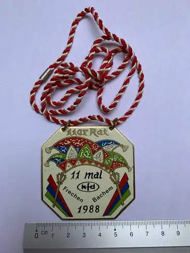 Karnevalsorden 1988 11er Rat Frechen Bachem Köln Rhein Karneval Fasching Fastnac