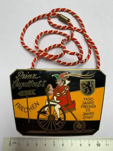 Karnevalsorden 1977 Prinz Engelbert Frechen Bachem Köln Rhein Karneval Fasching 