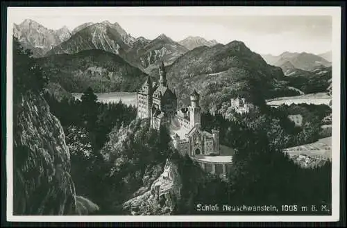 Foto AK Hohenschwangau Schwangau im Ostallgäu, Schloss Neuschwanstein, 1931 gel.