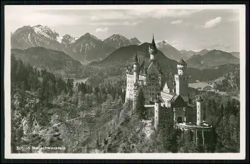 Foto AK Hohenschwangau Schwangau im Ostallgäu, Schloss Neuschwanstein, gelaufen