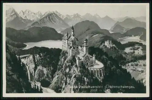 Foto AK Hohenschwangau Schwangau im Ostallgäu, Schloss Neuschwanstein, 1931 gel.