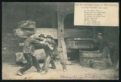 AK 1. WK Les Vendanges en Maconnais, Weinernte in der Presse 1912 gelaufen